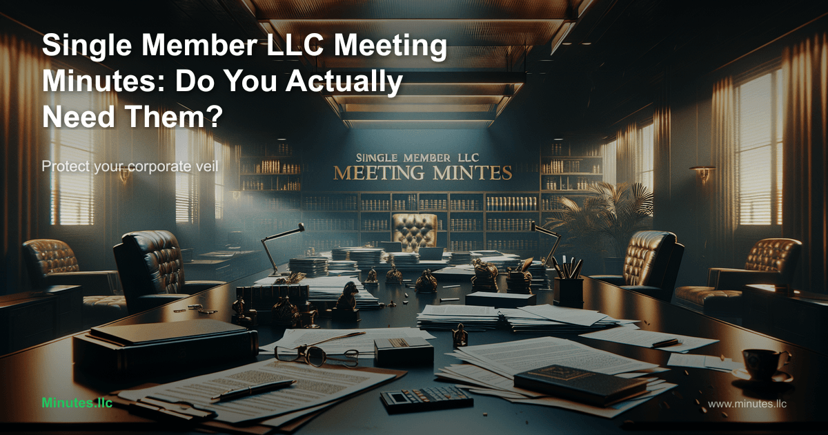 Single Member LLC Meeting Minutes
