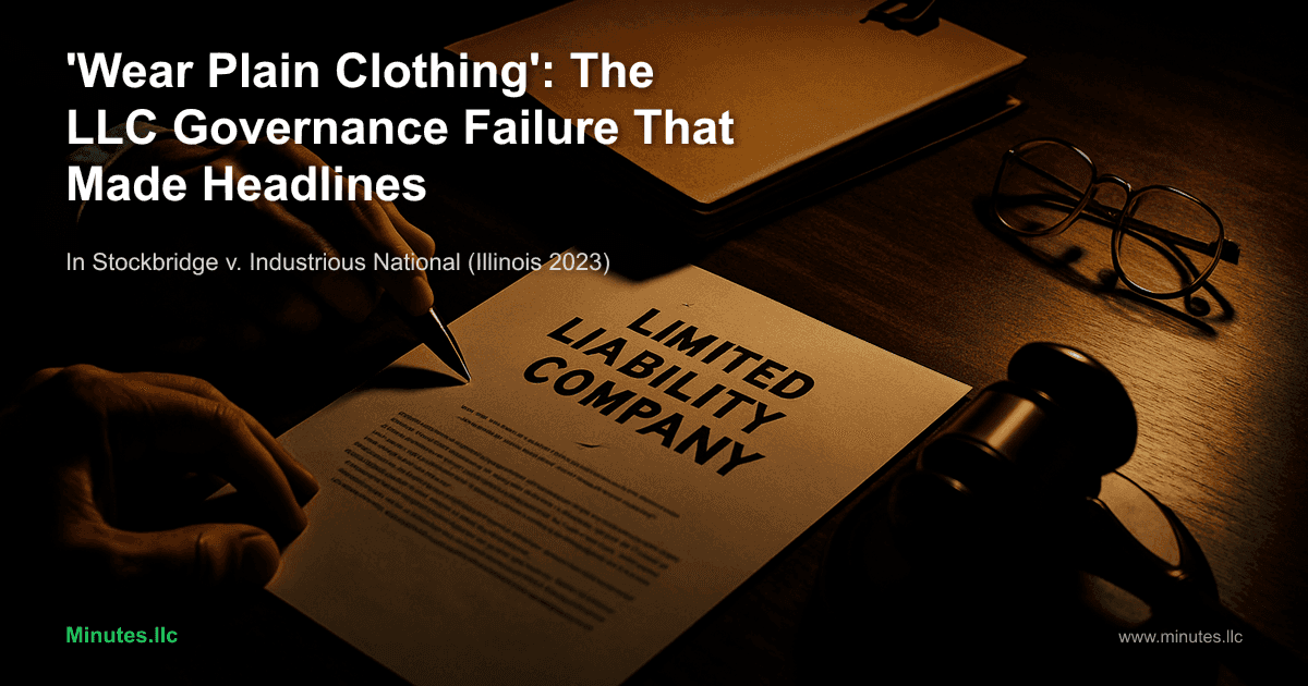 'Wear Plain Clothing': The LLC Governance Failure That Made Headlines