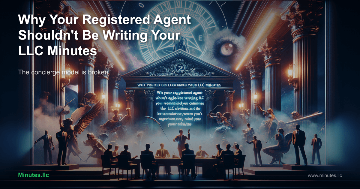 Why Your Registered Agent Shouldn't Be Writing Your LLC Minutes
